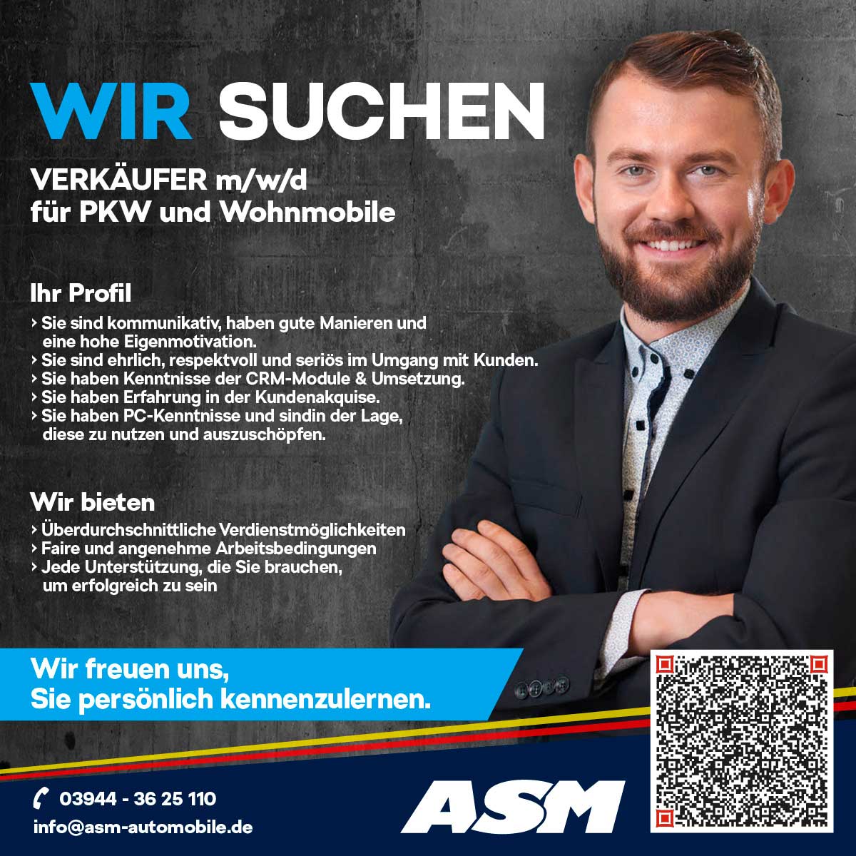 Verkäufer (m/w/d) für PKW und Wohnmobile bei ASM Autoservice Meißner e.K. 
