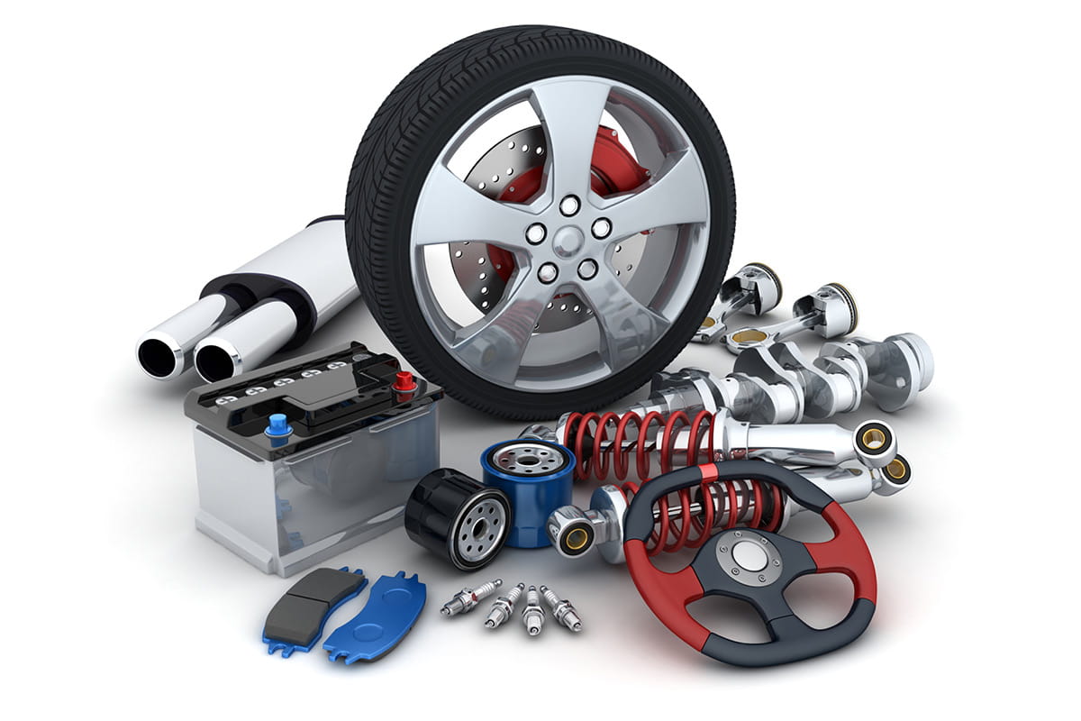 zu sehen sind Partikelfilter und Tuningteile 